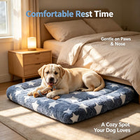 Dog Bed Mat,Reversible & Ultra Soft Kennel Pad-Machine Washable Pet Bed for Dogs & Cats-All-Weather - 30.0" L x 20.0" W x 1.5" Th / NavyBlue&Stars - image 3