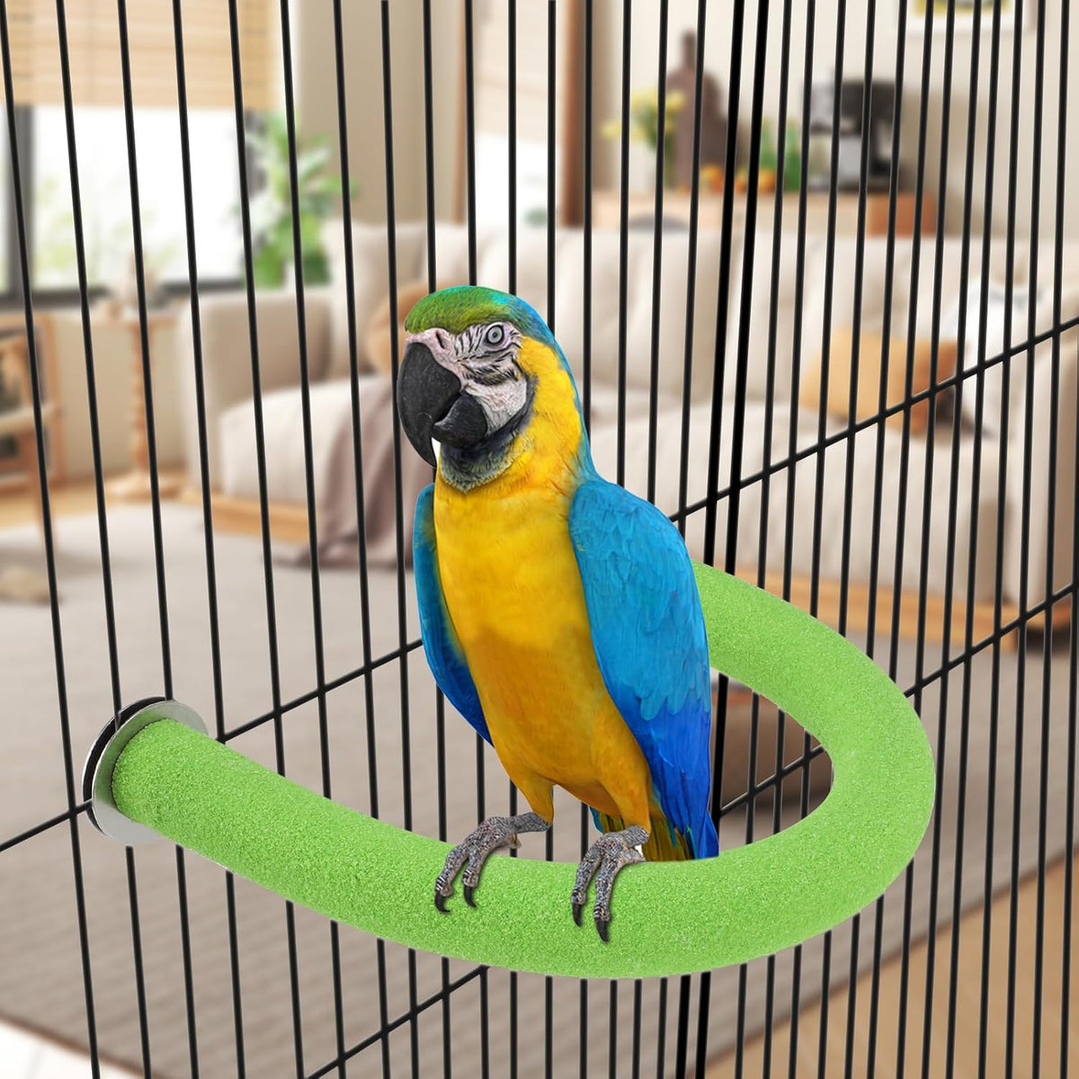 U-Shaped Large Parrot Perch, Quartz Bird Perch for Cage – Essentials for Birds - X-Large / Green - image 3