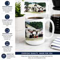 Garcia's Grocery Ceramic Coffee Mug 15 oz Decorative Large C Handle Mug Cup for Tea, Cocoa Hot Chocolate