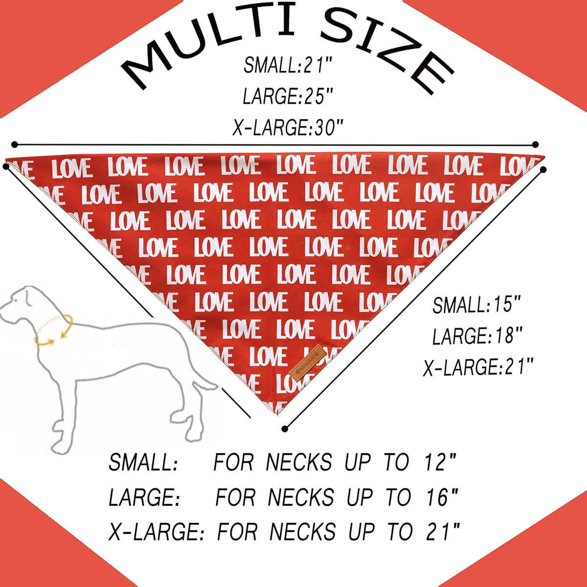 Fall Dog Bandanas 2 Pack, Orange Plaid Pet Scarf for Boy and Girl, Premium Durable Fabric, Holiday - Red / Large - image 2