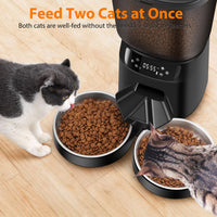 Automatic Cat Feeders for Two Cats - Black / Manual - image 2