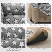SIWA MARY Large Dog Bed - Rectangle XL, Washable, Non-Slip Bottom, L(35"x25"x9") Brown