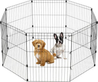 IRIS USA 8-Panel Exercise Pen, Heavy Duty - 30"H / Black