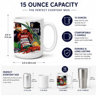 Louisiana Spices Ceramic Coffee Mug 15 oz Decorative Large C Handle Mug Cup for Tea, Cocoa Hot Chocolate