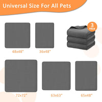 Washable Pee Pads for Dogs, 65'' x 48'', Quick-Dry, Grey - Gray / 72x72 Inch(Pack of 3) - image 3