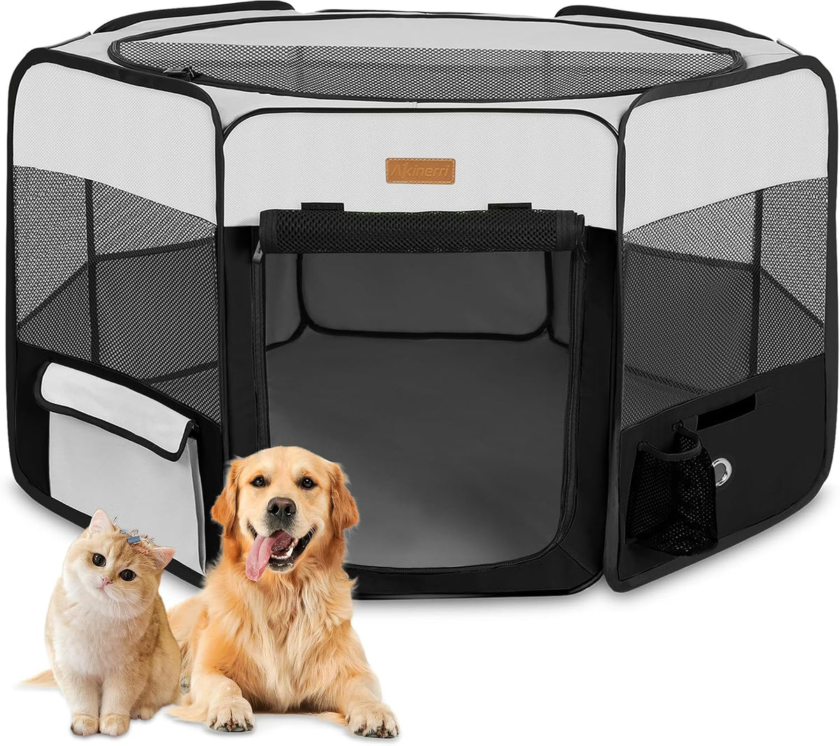 Akinerri Portable Dog Playpen - Small / Black - image 4
