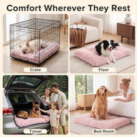 JOEJOY Large Dog Bed Crate Pad - 47.0"L x 29.0"W x 4.0"Th / Pink - image 4