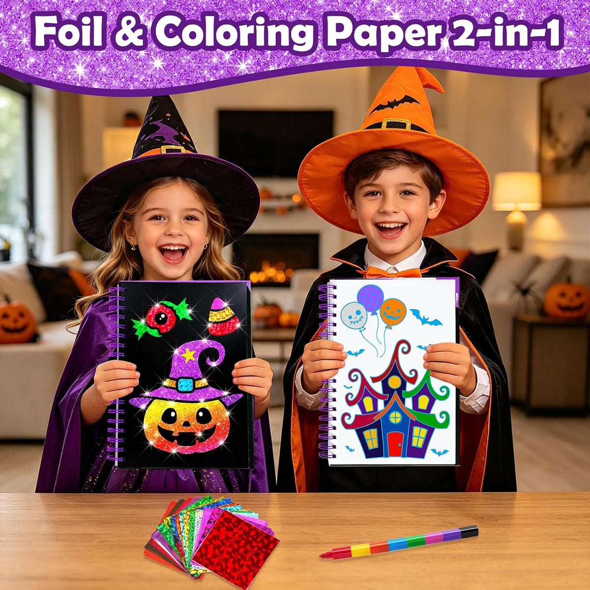 FUNNYB&G Foil Art Craft Kit for Kids - Happy Halloween - image 2