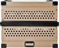 Heavy Duty Fully Collapsible Powder-Coated Aluminum Dog Crate - Small (Tan)