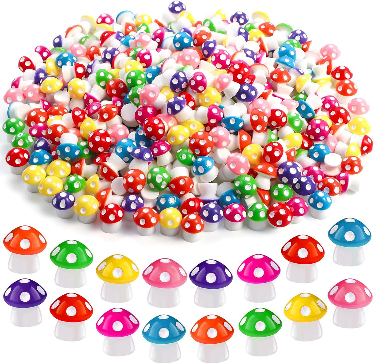 DIYDEC 60PCS Luminous Mini Resin Animals 60 Styles Miniatures Glow - 100pcs Mini Resin Mushroom
