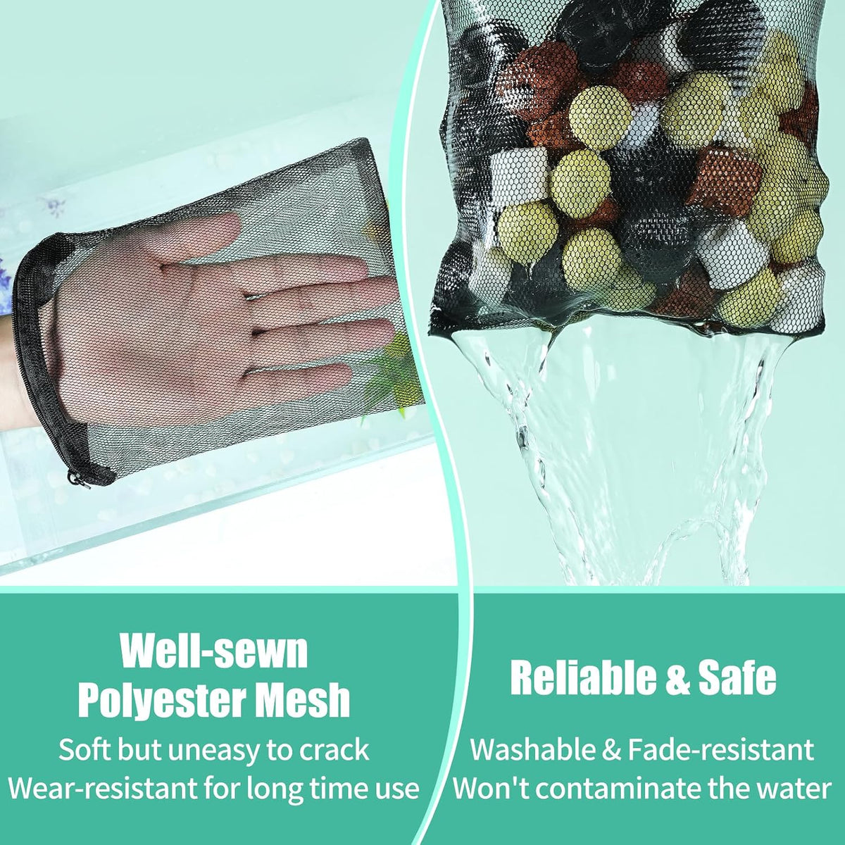AQUANEAT 10pcs Aquarium Filter Media Bags - 5.5" x 8" - image 2