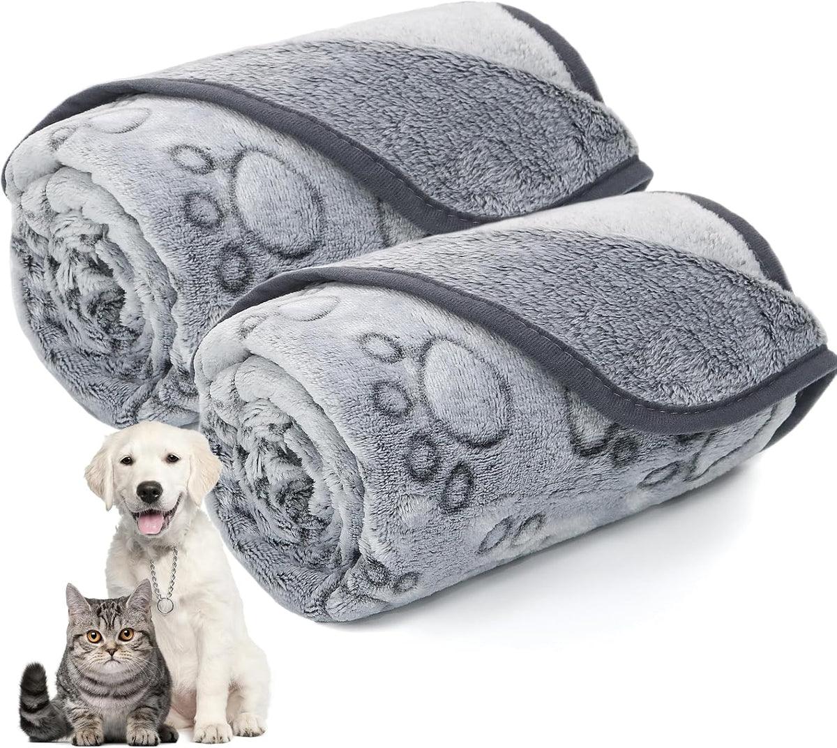 LOKOZ 2 Pack Dog Blanket for Small Medium Dogs - Gray(pack of 2) / 24x32Inch