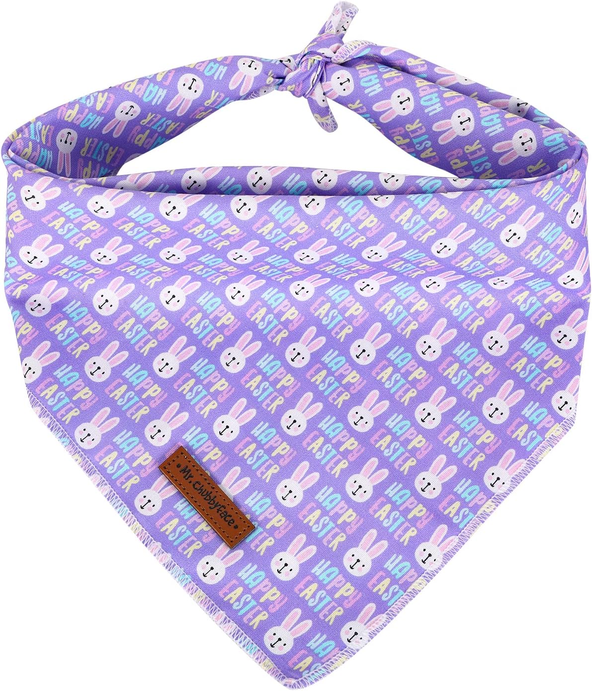 MR. CHUBBYFACE Fall Orange Plaid Dog Bandanas Reversible Triangle - C:PupleRabbit / L