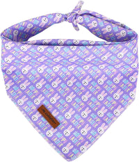 MR. CHUBBYFACE Fall Orange Plaid Dog Bandanas Reversible Triangle - C:PupleRabbit / L