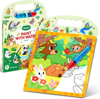 JoyCat Farm Water Coloring Book for Toddler Kids, 13 Pages - Forest