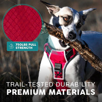Embark No Pull Dog Harness, Reflective Adjustable Training Vest - M / Red - image 3