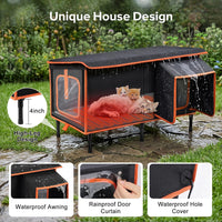 Heated Cat House for Outside in Winter - Black / L (25.7''x13.5''x18'') - image 4