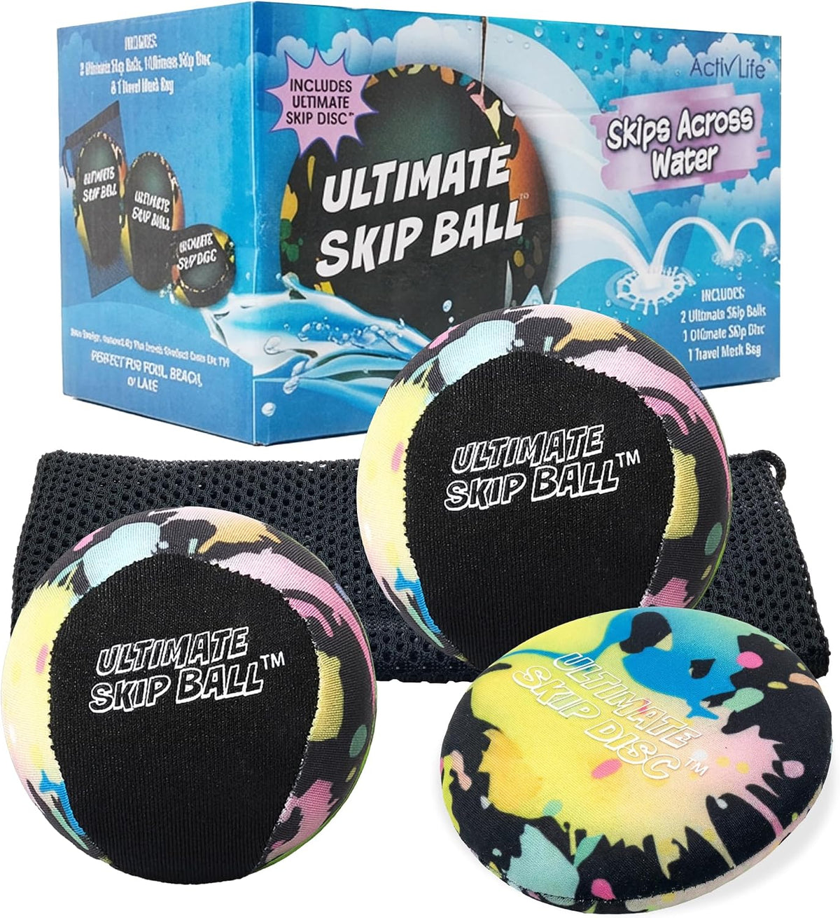 Activ Life The Ultimate Water Skip Balls - 2.2" / Splatter