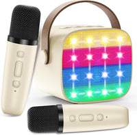 Karaoke Machine with 2 Microphones for Kids - White