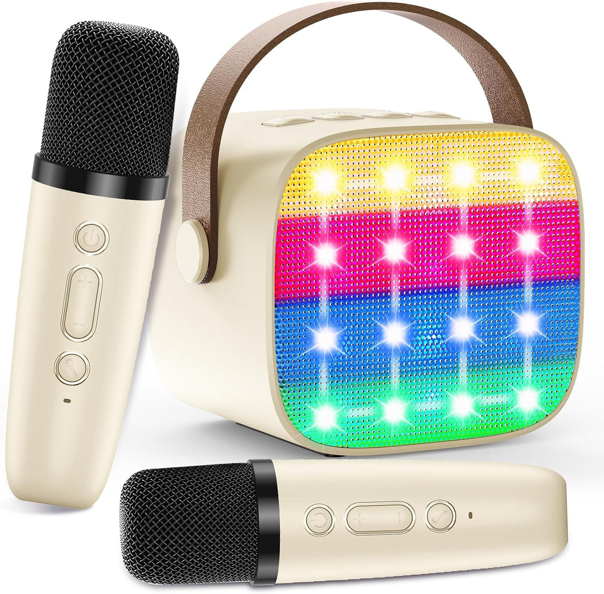 Karaoke Machine with 2 Microphones for Kids - White
