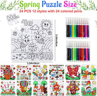MUOUAKATE Christian Halloween crafts for kids, 24 blank coloring puzzle sets - view 17