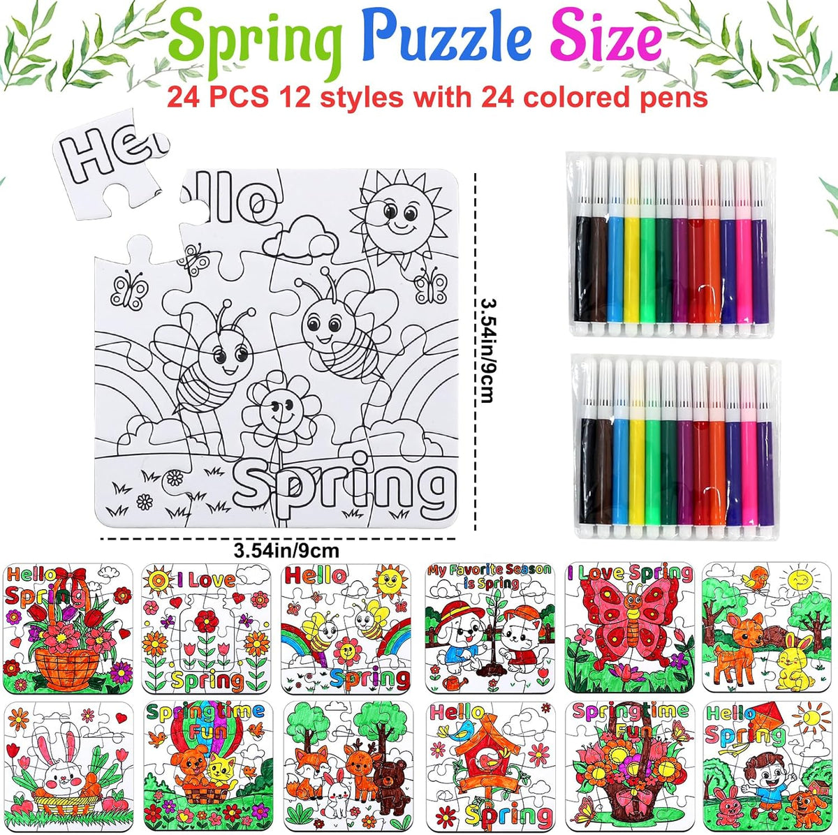 MUOUAKATE Christian Halloween crafts for kids, 24 blank coloring puzzle sets - view 17