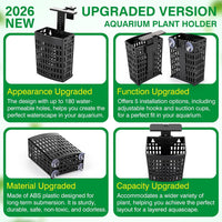 2026 Latest Upgraded Aquarium Plant Holder Adjustable Height - Black-2 Pack - image 3