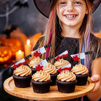 Adecortalk fall cupcake toppers, 48 glitter pumpkin, leaf and turkey picks in 8 designs - view 25