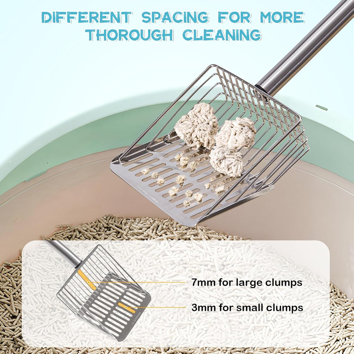Cat Litter Scoop 43 inch Metal Litter Scooper with Stainless Steel - stainless steel - image 3