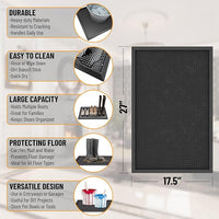 Ottomanson Indoor/Outdoor Boot Tray Non-Slip Doormat Modern Entryway Mat for Entryway Patio Backyard Garage, 17.5" x 27", Black
