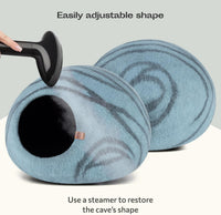 Cat Cave, New Zealand Wool Bed for Indoor Cats - Aquamarine / Large - image 3