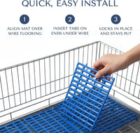 Premium Plastic Rabbit Cage Mats, 15x10 Mat - 2 Pack / Blue - image 4