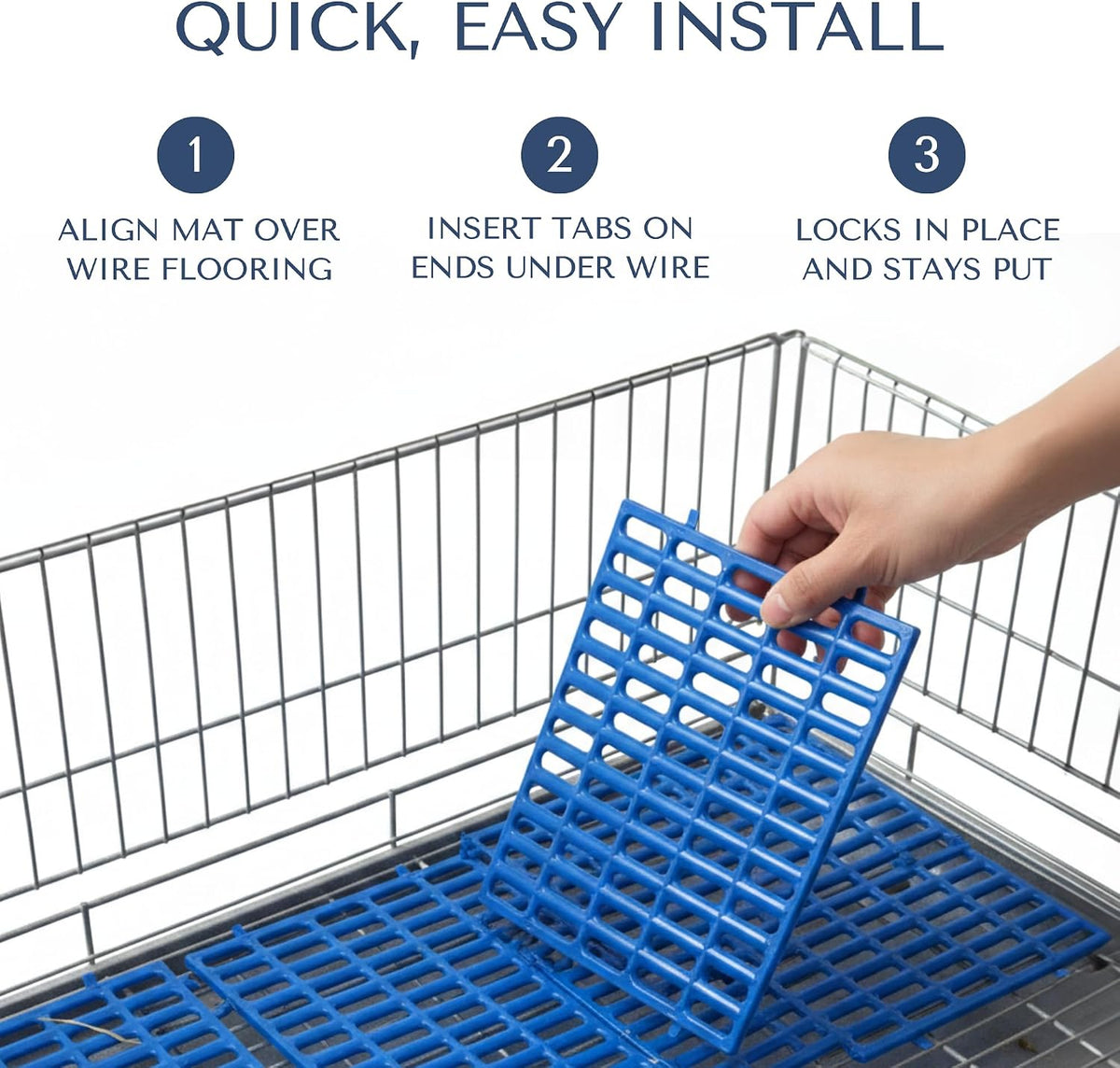 Premium Plastic Rabbit Cage Mats, 15x10 Mat - 2 Pack / Blue - image 4