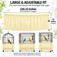 Bird Cage Net Cover Seed Catcher - Yellow / 118 x 15 Inch/ 300 x 37 cm - image 2