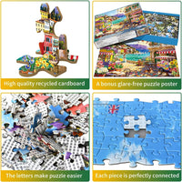 1000 Piece Jigsaw Puzzle, French Riviera Flower Market - Coastal Town - image 2