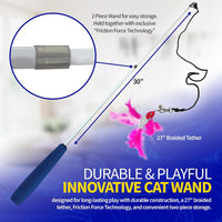 Pet Fit For Life Cat Feather Interactive Wand Toy Set - Wand + 2 Feathery Fish - image 3