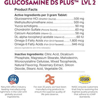 NaturVet Glucosamine DS Plus Level 2 Moderate Care Joint Support Supplement for Dogs and Cats, Chewable Tablets Time Release, Made in The USA, 120 Count