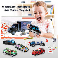 JODUDLR car carrier truck toy with 12 die-cast police and racing cars - view 4