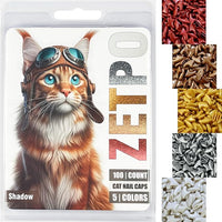 zetpo 100 pcs Cat Nail Caps | Cat Claw Covers | with Adhesives and Applicators (L, Metal Red, Bronze, Gold, Silver, Pearl White)
