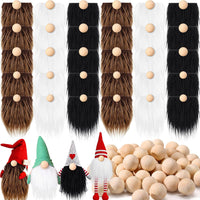Tudomro 45 Pcs Halloween Gnome Beards for Crafting DIY Gnome Beard - White, Black, Dark Brown / 90