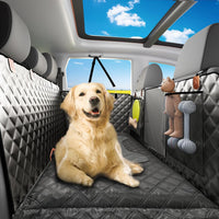 Dog Car Seat Cover Back Seats Protector - For Cars/ Mid-Size SUV/ Small Truck / Black with Inflatable Cushion