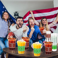 Heartome clear 16 oz football party cups with green field graphics in 2 designs - view 7