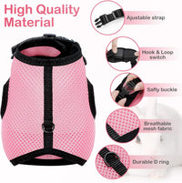 PETTOM Bunny Rabbit Guinea Pig Harness Stretchy Elastic Leash Cute - XL(Chest:12.5-15.7 in) / Pink - image 2