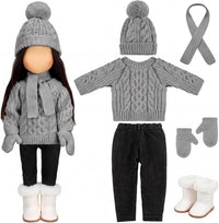 Bencailor 18 inch doll clothes set with jacket, vest, pants, hat and high boots in Christmas cowgirl - view 4