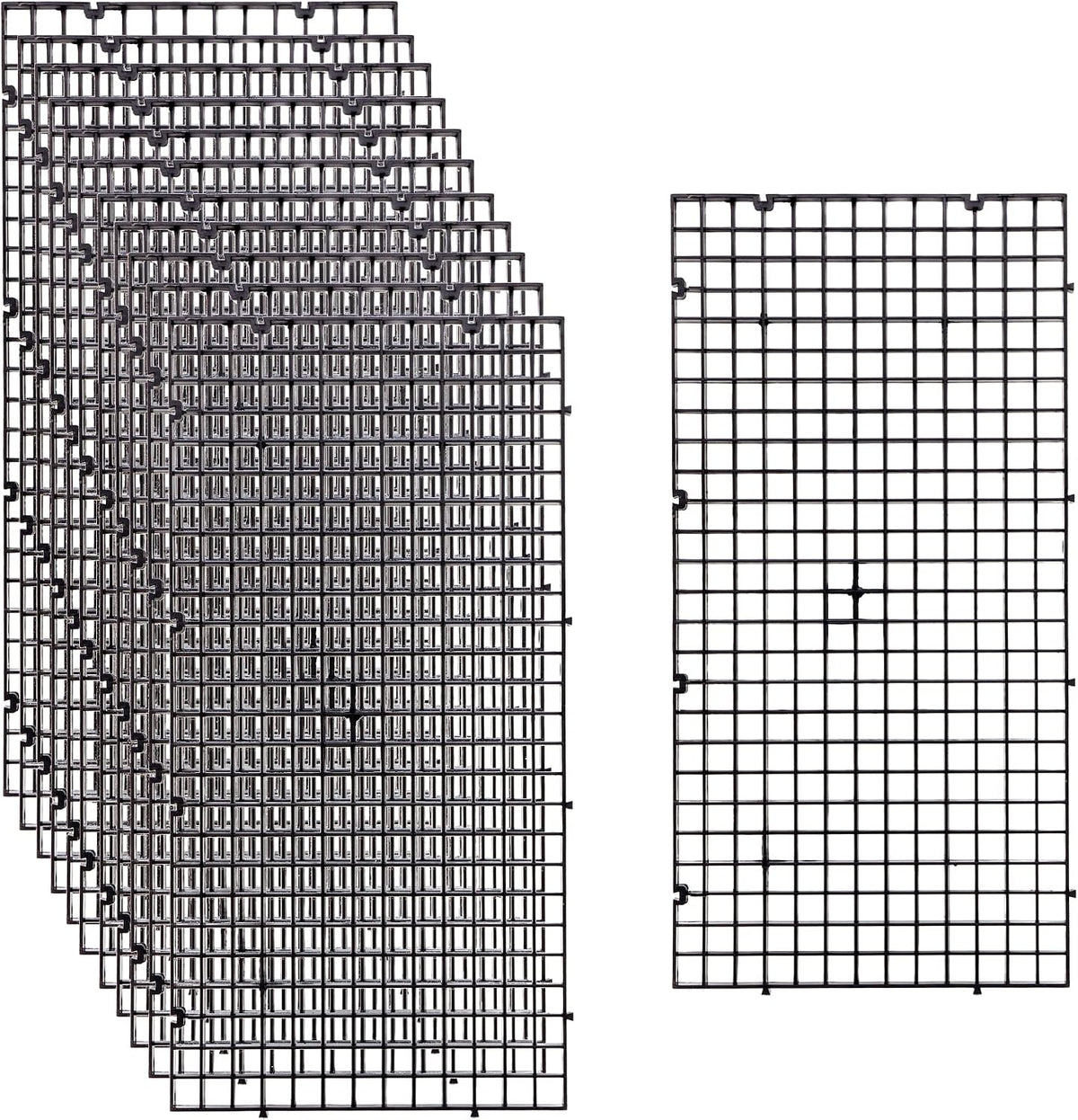 12 Pcs Aquarium Fish Tank Divider Plastic Egg Crate, L – Essentials for Fish - S 12pcs Black