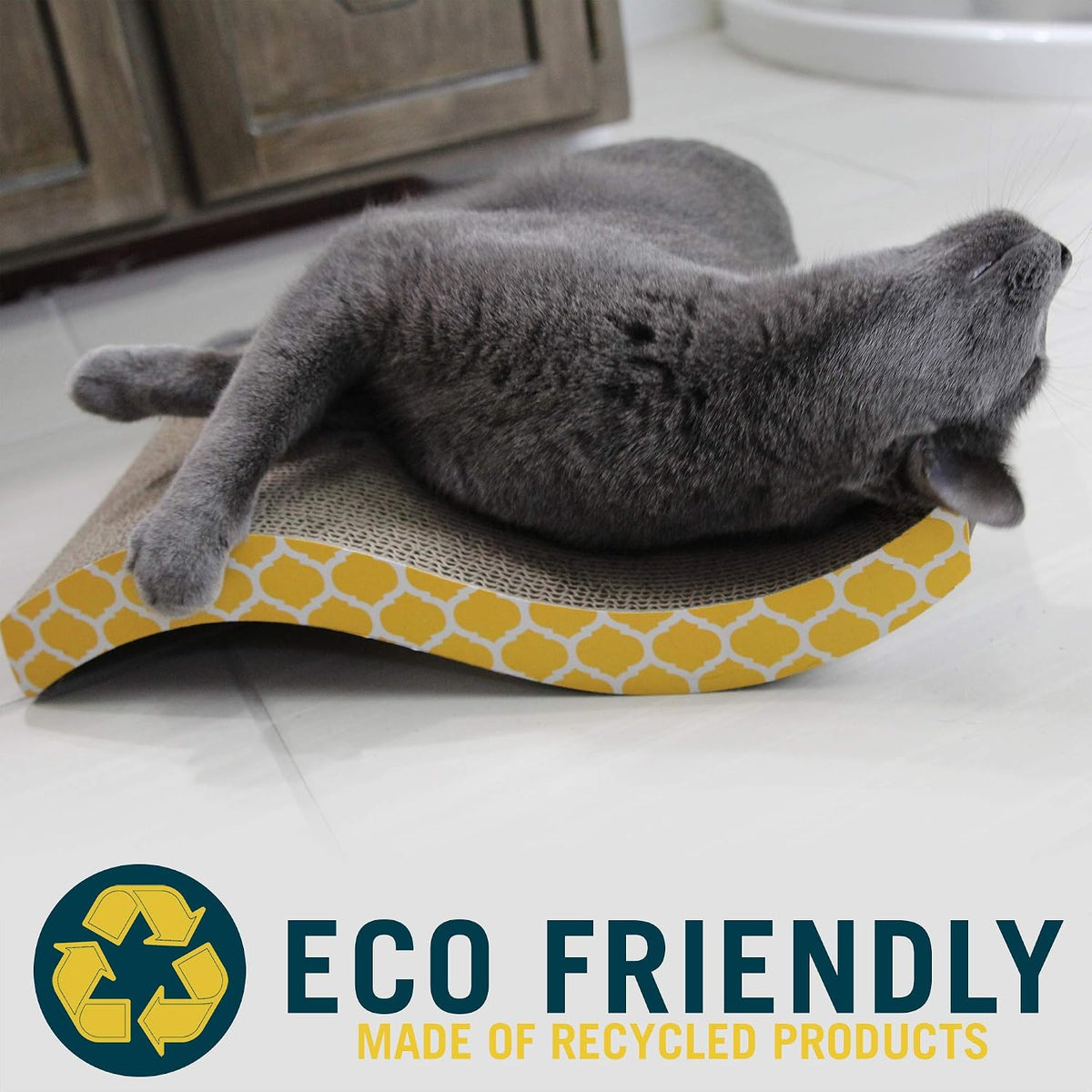 OurPet's Straight and Narrow Single Wide Reversible Cat Scratcher – Essentials for Cats - The Wave / Pack of 1 - image 4
