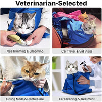 [Cozy Travel] Cat Carrier Pouch, Soft Cat Carrier for Small Cats, Kitten Carrying Bag, Restraint Bag for Nail Trimming, Vet Visits, Giving Meds, Car Travel - Klein Blue Upgrade