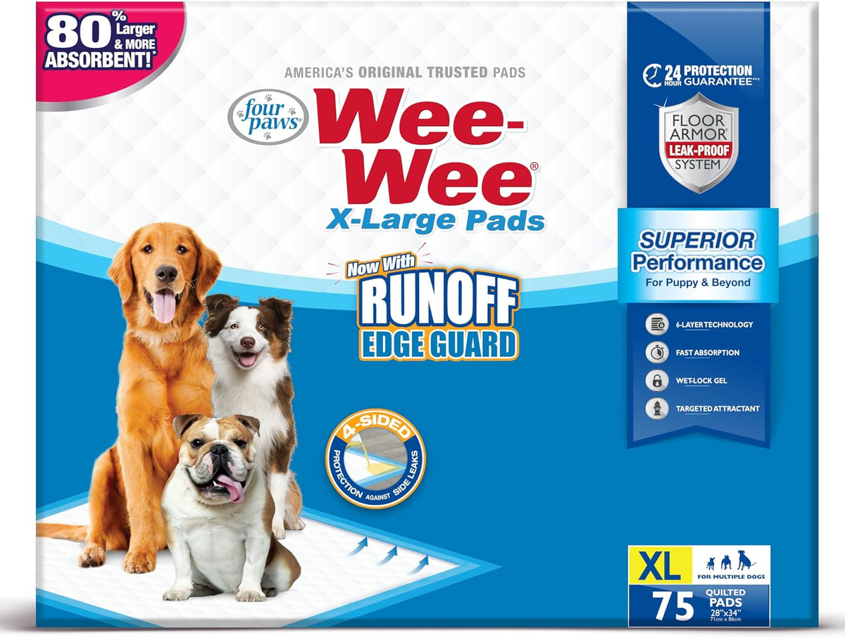 Four Paws Wee-Wee Superior Performance Extra Large Pee Pads for Dogs - 75 Count
