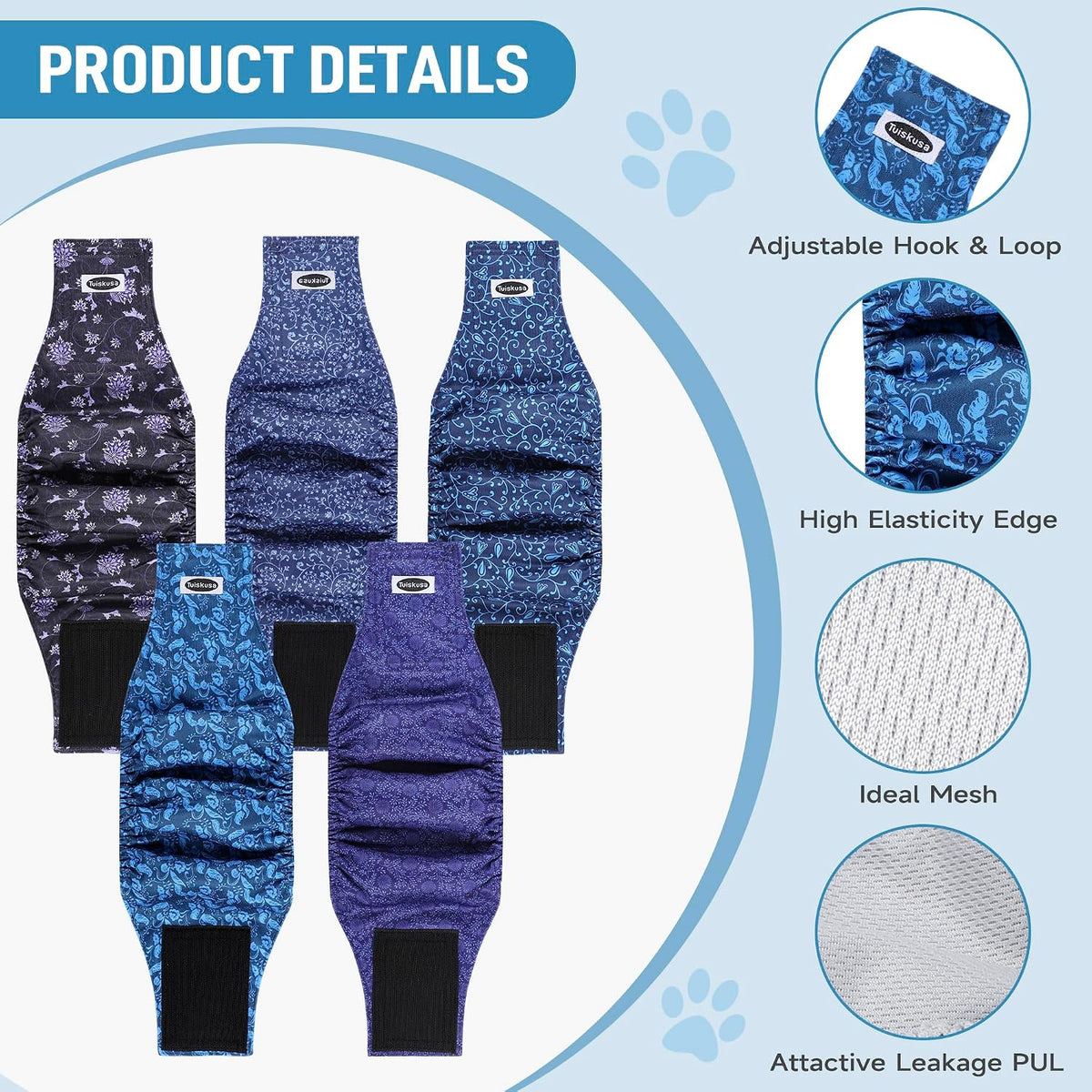 Tuiskusa Male Dog Diapers - Cashews / Medium - image 4