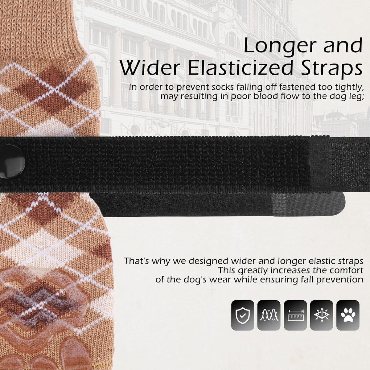 EXPAWLORER Dog Socks to Prevent Licking Paws - Large / Khaki - image 4